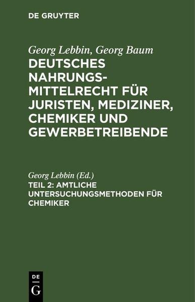 Produktbild: Amtliche Untersuchungsmethoden f&uuml;r Chemiker