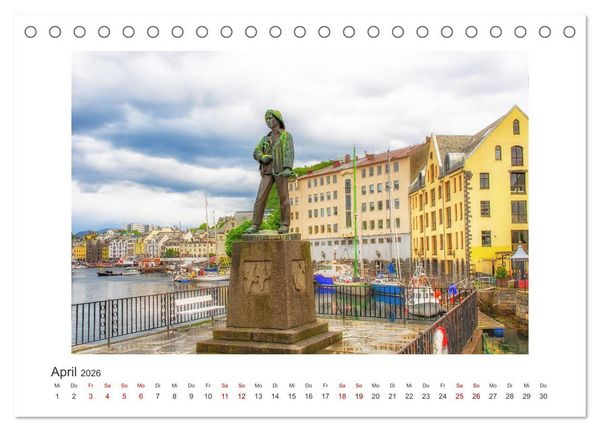 Produktbild: Norwegens K&uuml;stenst&auml;dte (Tischkalender 2026 DIN A5 quer), CALVENDO Monatskalender