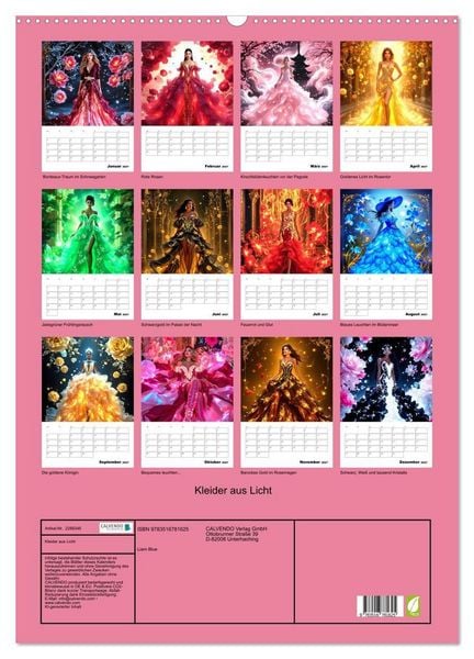 Produktbild: Kleider aus Licht (Wandkalender 2027 DIN A2 hoch), CALVENDO Monatskalender