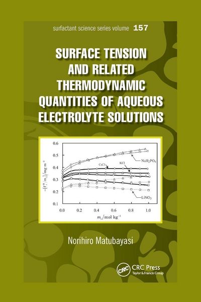 Produktbild: Surface Tension and Related Thermodynamic Quantities of Aqueous Electrolyte Solutions