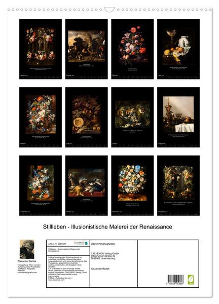 Produktbild: Stillleben - Illusionistische Malerei der Renaissance (Wandkalender 2026 DIN A2 hoch), CALVENDO Monatskalender
