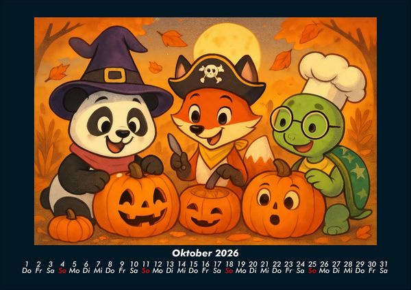 Produktbild: Pippin, Finn & Taz - Freunde im Zauberwald 2026 Fotokalender DIN A4