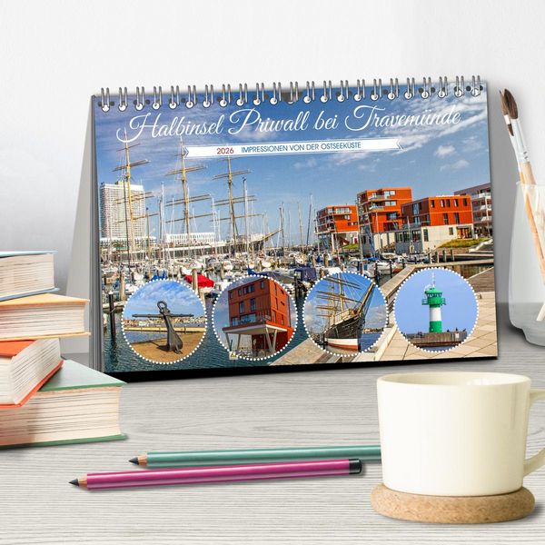 Produktbild: Halbinsel Priwall bei Travem&uuml;nde &ndash; Impressionen von der Ostseek&uuml;ste (Tischkalender 2026 DIN A5 quer), CALVENDO Monatskalender