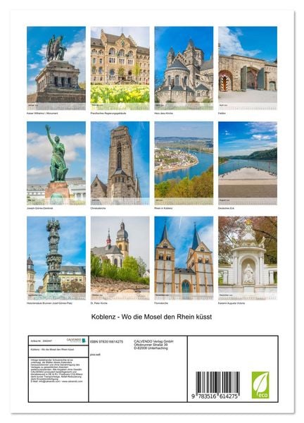 Produktbild: Koblenz - Wo die Mosel den Rhein k&uuml;sst (Wandkalender 2026 DIN A4 hoch), CALVENDO Monatskalender