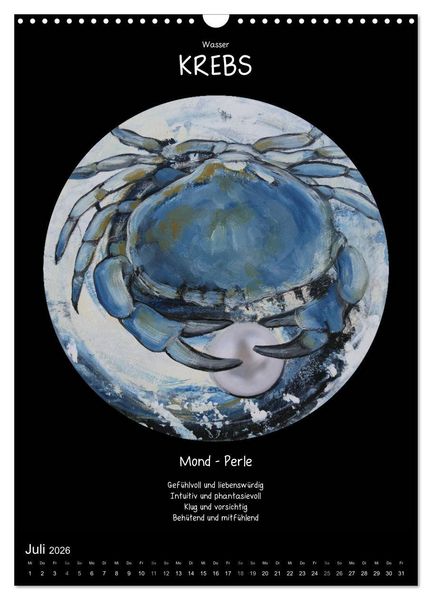 Produktbild: Sternzeichen - Charakter - Planeten - Edelsteine (Wandkalender 2026 DIN A3 hoch), CALVENDO Monatskalender