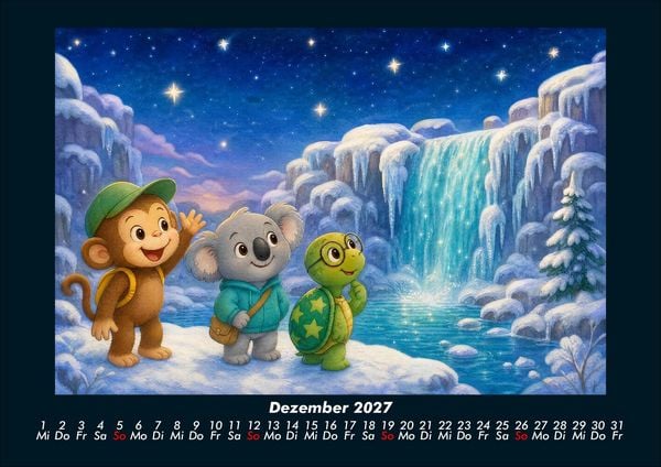 Produktbild: Wasserf&auml;lle der Fantasie mit Milo, Kiki & Taz 2027 Fotokalender DIN A4
