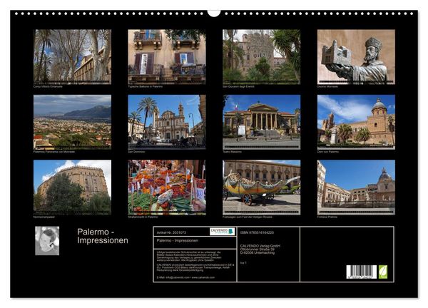 Produktbild: Palermo - Impressionen (Wandkalender 2026 DIN A2 quer), CALVENDO Monatskalender
