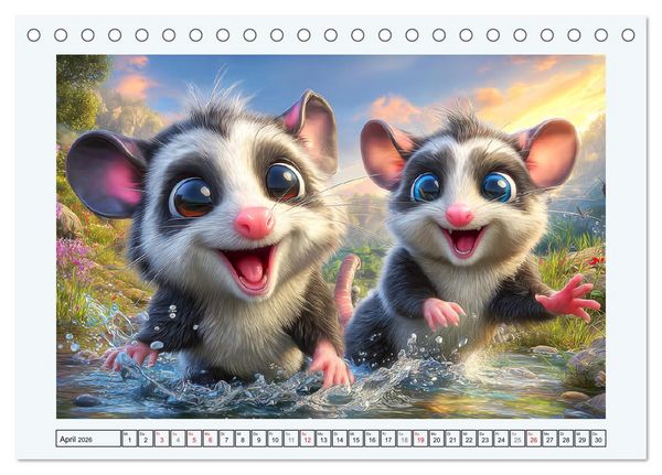 Produktbild: Oh, Possums! Cartoon-Abenteuer mit lustigen Beutelratten (Tischkalender 2026 DIN A5 quer), CALVENDO Monatskalender
