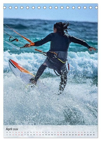 Produktbild: Kitesurfen - Fun pur (Tischkalender 2026 DIN A5 hoch), CALVENDO Monatskalender