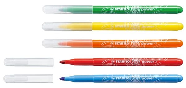 Filzstift - STABILO power - 12er Pack - mit 12 verschiedenen Farben