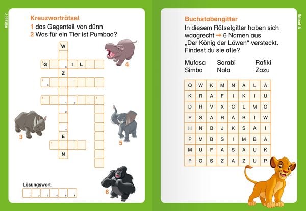 Produktbild: Disney Der König der Löwen - Kreuzworträtsel zum Lesenlernen