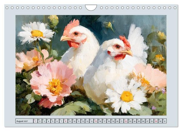 Produktbild: Federleichte Nostalgie. H&uuml;hner, Enten und G&auml;nse in duftigen Momenten (Wandkalender 2027 DIN A4 quer), CALVENDO Monatskalender