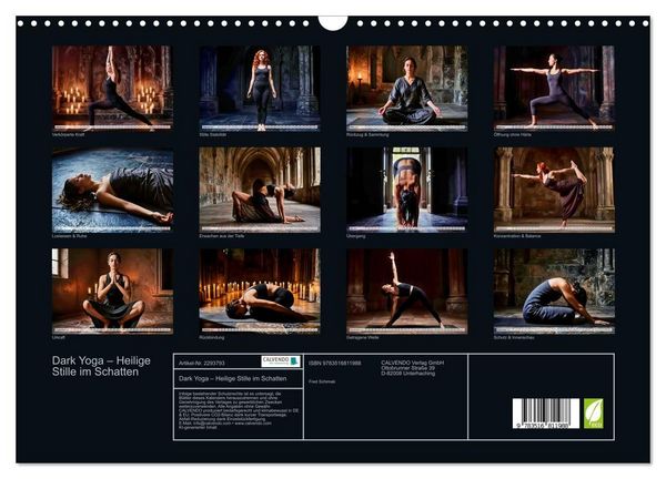 Produktbild: Dark Yoga &ndash; Heilige Stille im Schatten (Wandkalender 2027 DIN A3 quer), CALVENDO Monatskalender