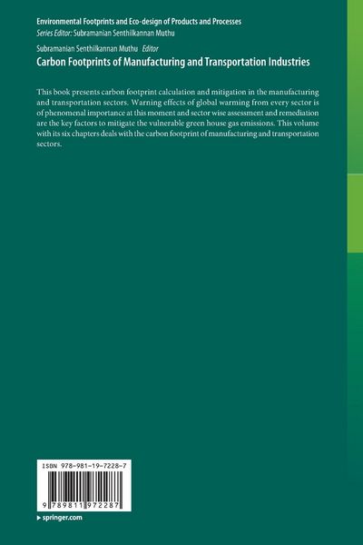 Produktbild: Carbon Footprints of Manufacturing and Transportation Industries