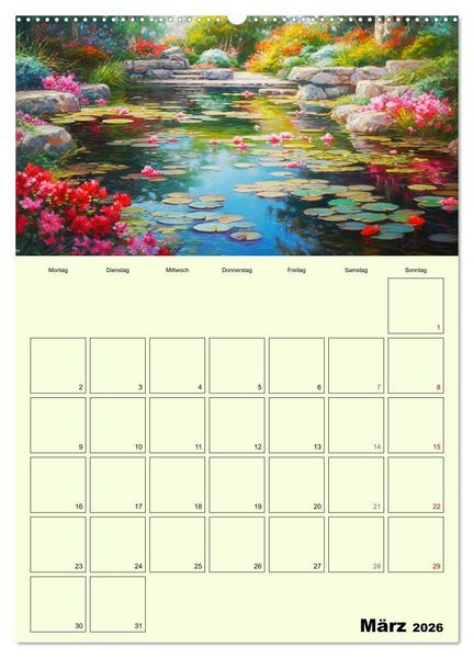 Produktbild: Im japanischen Garten. Zauberhafte Illustrationen (hochwertiger Premium Wandkalender 2026 DIN A2 hoch), Kunstdruck in Hochglanz