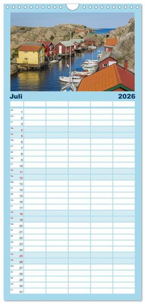 Produktbild: Familienplaner 2026 - Faszination Skandinavien mit 5 Spalten (Wandkalender, 21 x 45 cm) CALVENDO