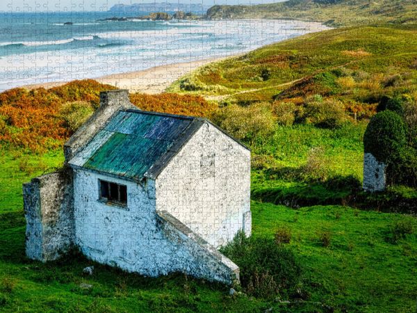 Produktbild: CALVENDO Puzzle Einsames Haus am Strand | 1000 Teile Lege-Gr&ouml;&szlig;e 64x48cm Foto-Puzzle f&uuml;r gl&uuml;ckliche Stunden