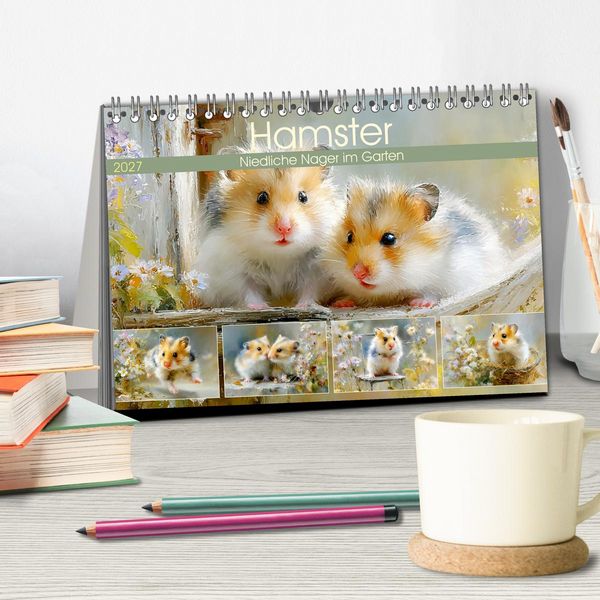 Produktbild: Hamster. Niedliche Nager im Garten (Tischkalender 2027 DIN A5 quer), CALVENDO Monatskalender