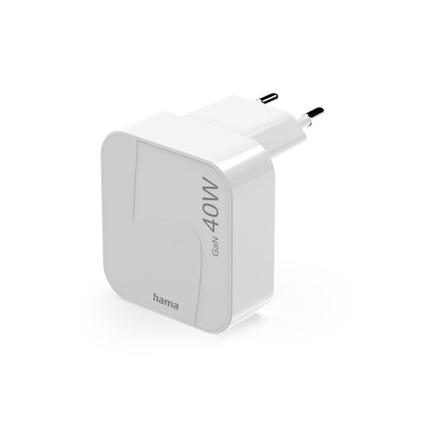 hama Schnellladegerät 2x USB-C 20W/40W weiß faltbar