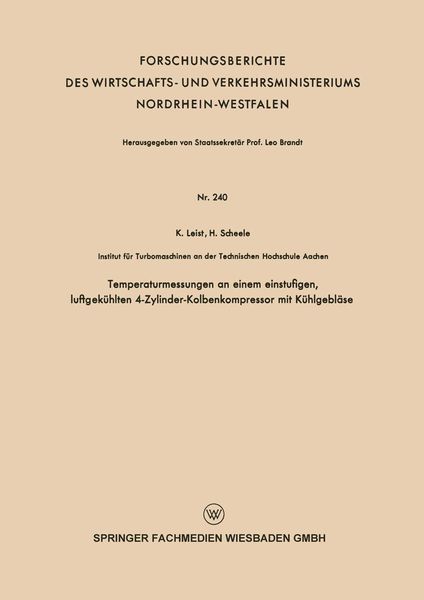 Produktbild: Temperaturmessungen an einem einstufigen, luftgek&uuml;hlten 4-Zylinder-Kolbenkompressor mit K&uuml;hlgebl&auml;se