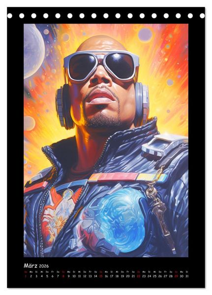 Produktbild: Galaktische Welten. Starke Space Opera-Illustrationen (Tischkalender 2026 DIN A5 hoch), CALVENDO Monatskalender