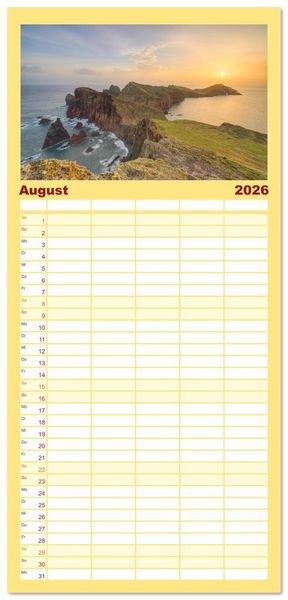 Produktbild: Familienplaner 2026 - Wundersch&ouml;nes Madeira mit 5 Spalten (Wandkalender, 21 x 45 cm) CALVENDO