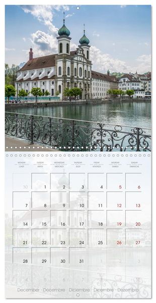 Produktbild: LUCERNE Lovely Switzerland (Wall Calendar 2026 12 &times; 12 Inch) CALVENDO 12 Month Wall Calendar
