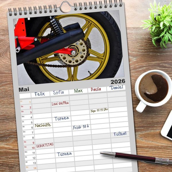 Produktbild: Familienplaner 2026 - Ducati 500 Sport Desmo mit 5 Spalten (Wandkalender, 21 x 45 cm) CALVENDO