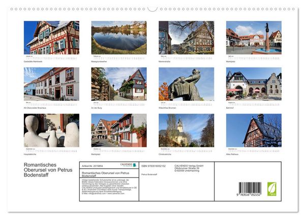 Produktbild: Romantisches Oberursel von Petrus Bodenstaff (hochwertiger Premium Wandkalender 2026 DIN A2 quer), Kunstdruck in Hochglanz
