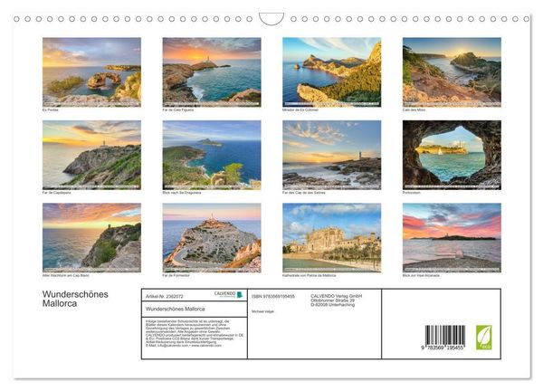 Produktbild: Wundersch&ouml;nes Mallorca (Wandkalender 2027 DIN A3 quer), CALVENDO Monatskalender