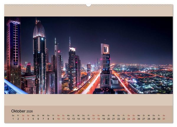 Produktbild: Impressions of Dubai 2026 (Wandkalender 2026 DIN A2 quer), CALVENDO Monatskalender