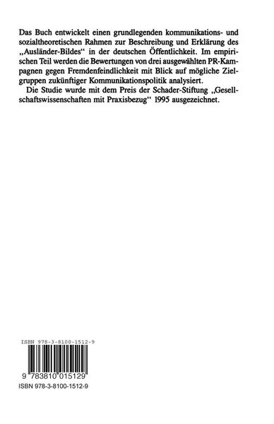 Produktbild: Das Bild der Ausl&auml;nder in der &Ouml;ffentlichkeit