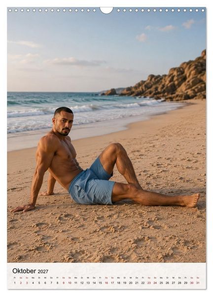 Produktbild: Golden Beach Men - Sinnliche Strandmomente (Wandkalender 2027 DIN A3 hoch), CALVENDO Monatskalender