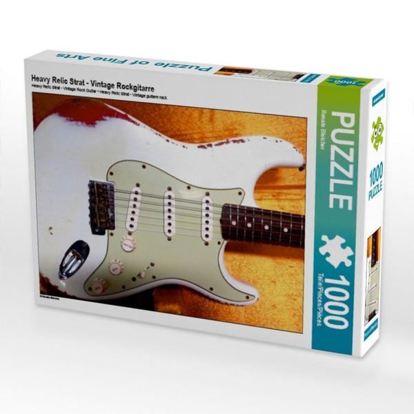 Produktbild: CALVENDO Puzzle Heavy Relic - Vintage Rockgitarre | 1000 Teile Lege-Gr&ouml;&szlig;e 64x48cm Foto-Puzzle f&uuml;r gl&uuml;ckliche Stunden