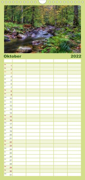 Produktbild: Harz Landschaften - Familienplaner hoch (Wandkalender 2022 , 21 cm x 45 cm, hoch)