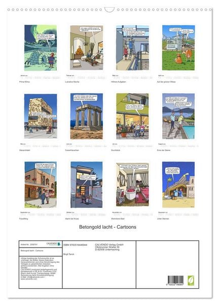 Produktbild: Betongold lacht - Cartoons (Wandkalender 2026 DIN A2 hoch), CALVENDO Monatskalender