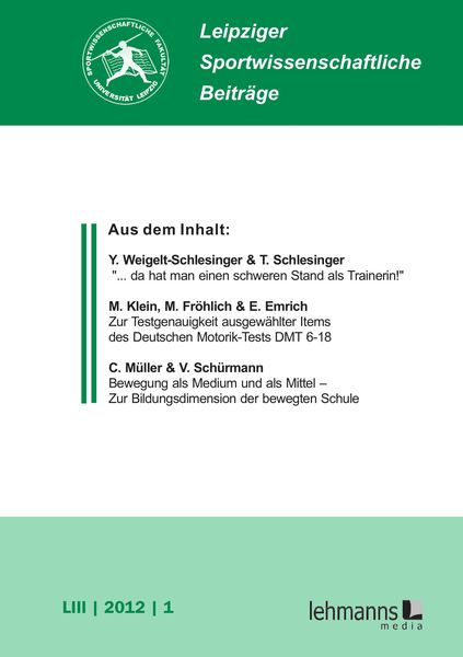 Produktbild: Leipziger Sportwissenschaftliche Beitr&auml;ge