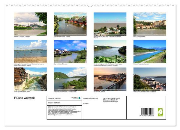 Produktbild: Fl&uuml;sse weltweit (hochwertiger Premium Wandkalender 2026 DIN A2 quer), Kunstdruck in Hochglanz
