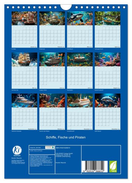 Produktbild: Schiffe, Fische und Piraten (Wandkalender 2026 DIN A4 hoch), CALVENDO Monatskalender