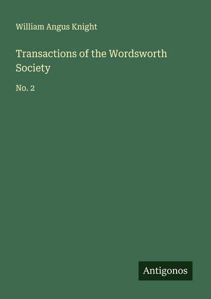 Produktbild: Transactions of the Wordsworth Society