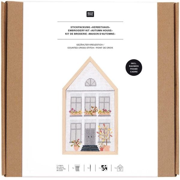 Produktbild: Stickpackung Gez&auml;hlter Kreuzstich, Herbsthaus, medium, inkl.
