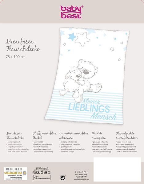 Produktbild: Herding 1440212014 - Lieblingsmensch, Decke, Polyester, blau, 75x100 cm