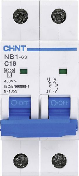 Produktbild: Chint 179644 NB1L Leitungsschutzschalter 2polig 16A