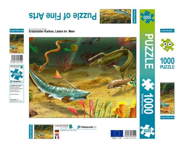 CALVENDO Puzzle Erdzeitalter Karbon, Leben im Meer | 1000 Teile Lege-Größe 64x48cm Foto-Puzzle für glückliche Stunden