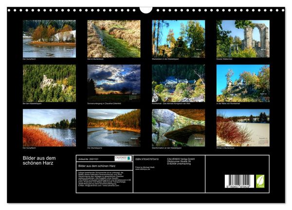Produktbild: Bilder aus dem sch&ouml;nen Harz (Wandkalender 2026 DIN A3 quer), CALVENDO Monatskalender