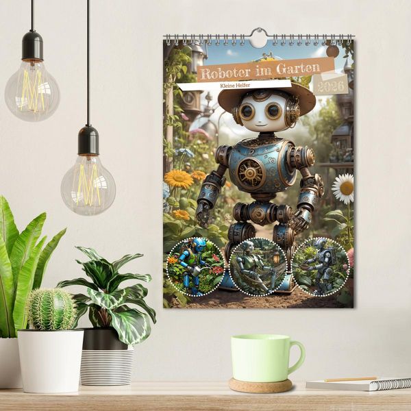 Produktbild: Roboter im Garten - Kleine Helfer (Wandkalender 2026 DIN A4 hoch), CALVENDO Monatskalender
