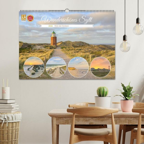 Produktbild: Wundersch&ouml;nes Sylt - Perle der Nordsee (Wandkalender 2026 DIN A2 quer), CALVENDO Monatskalender