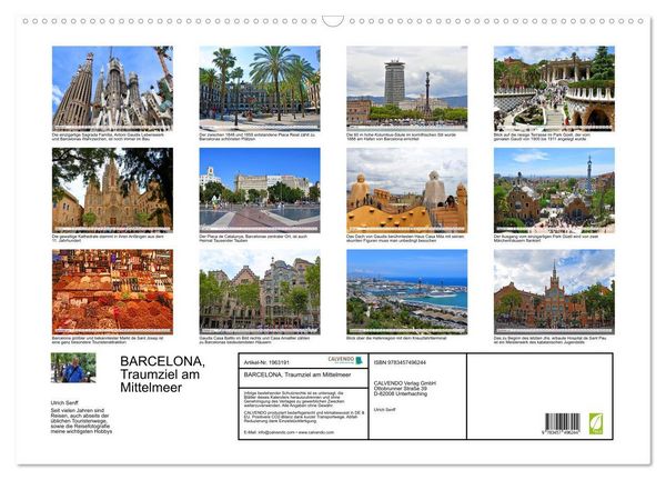 Produktbild: BARCELONA, Traumziel am Mittelmeer (Wandkalender 2026 DIN A2 quer), CALVENDO Monatskalender
