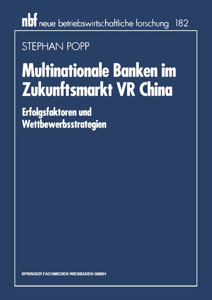 Produktbild: Multinationale Banken im Zukunftsmarkt VR China