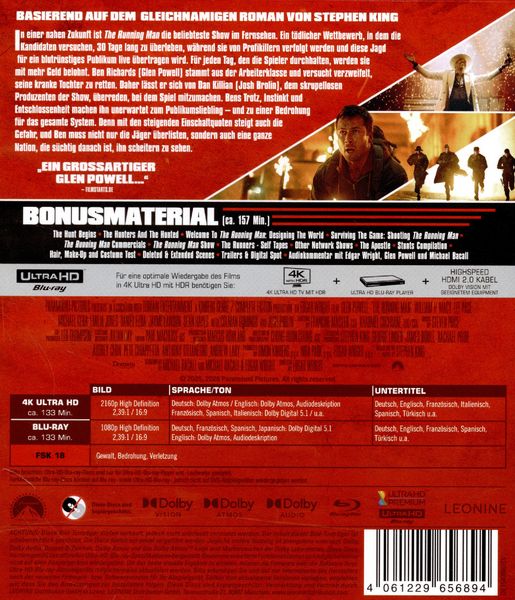 Produktbild: The Running Man (4K Ultra HD) (+ Blu-ray)